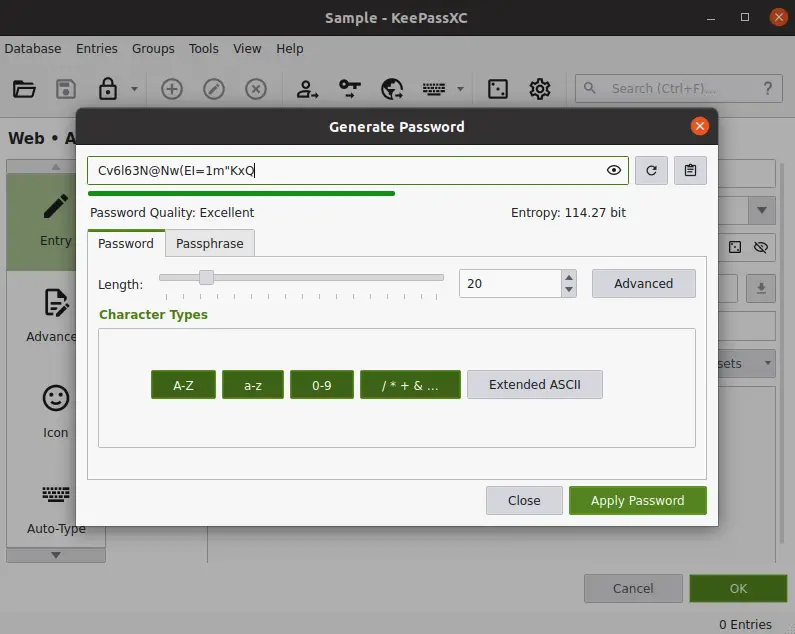 Generate a new Password