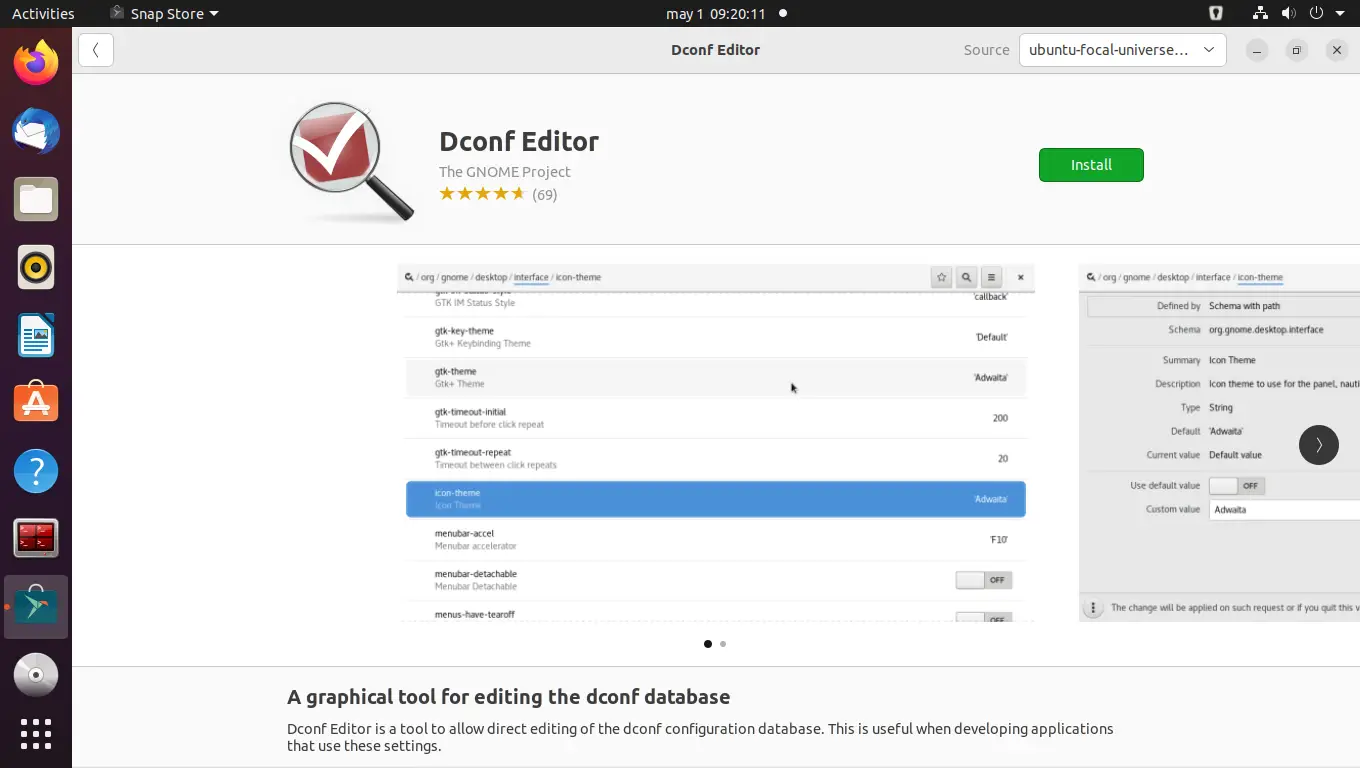 Install dconf-editor on Ubuntu