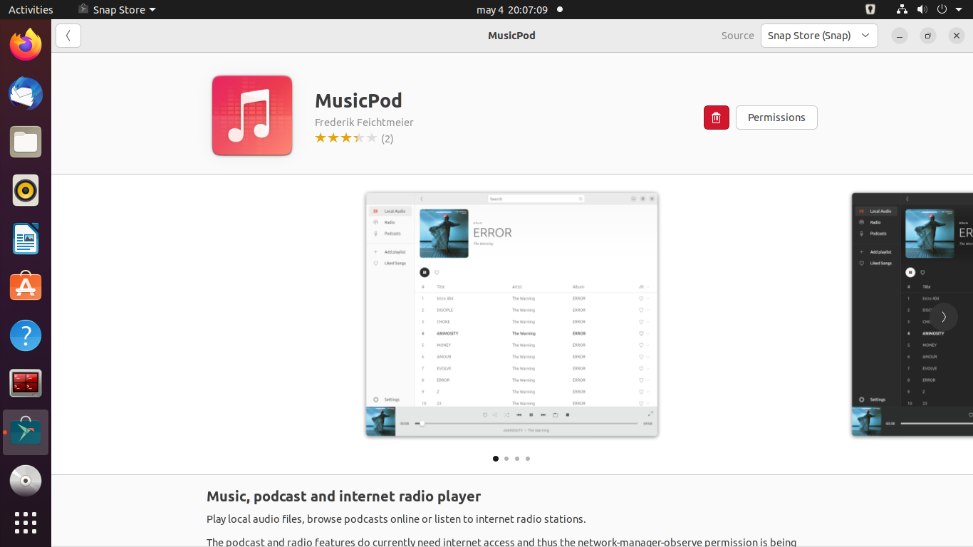Remove MusicPod on Ubuntu