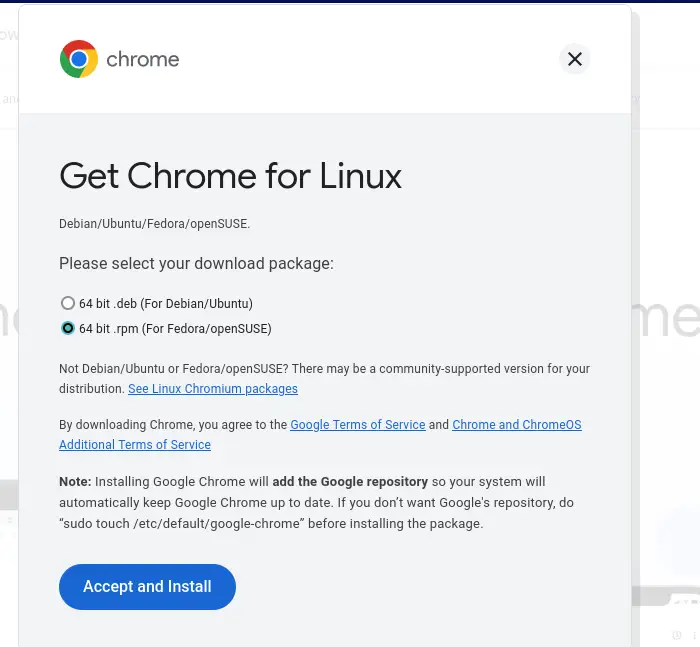 Chrome packages