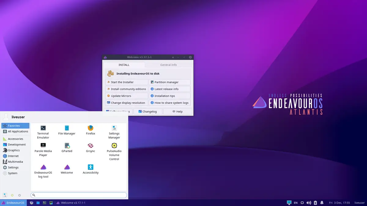 EndeavourOS one of the best Arch Linux based distributions