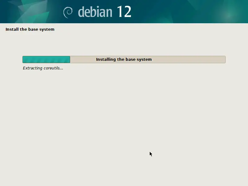 Install Debian 12 progress