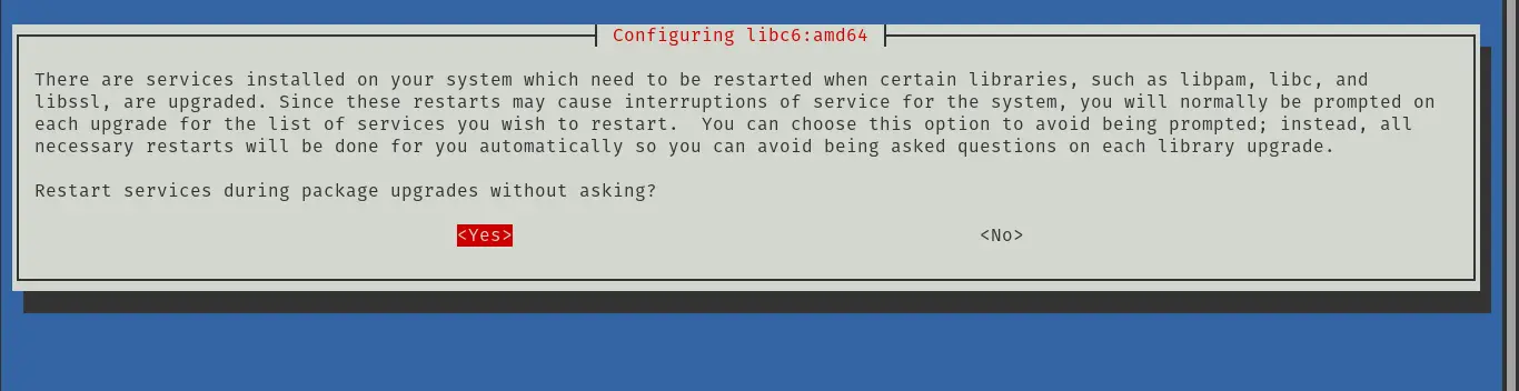 Upgrade from Debian 11 to Debian 12 without restarting the system services