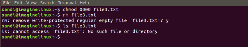 Delete the write-protected file in Linux usimg rm command