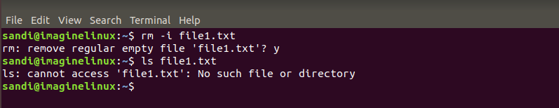 Interactively deleting files in linux using rm -i