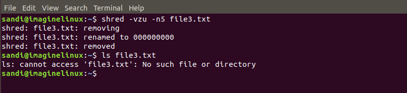 shred file in linux