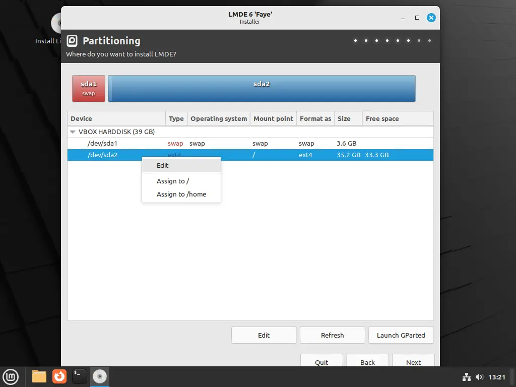 Working with partitions