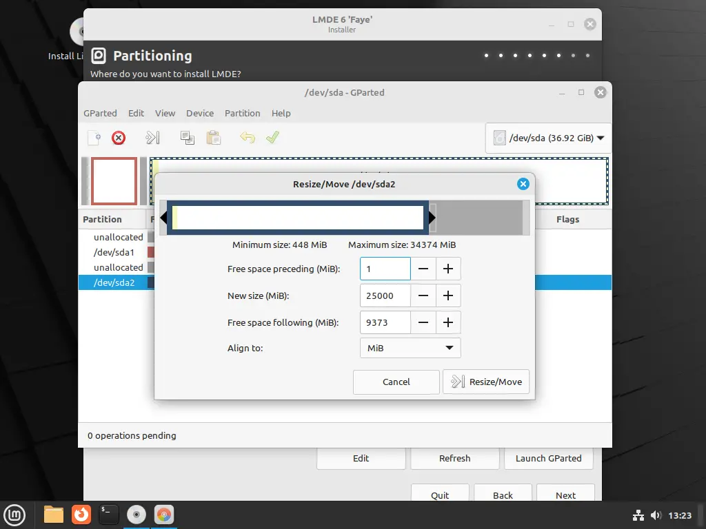 Working with the partitions